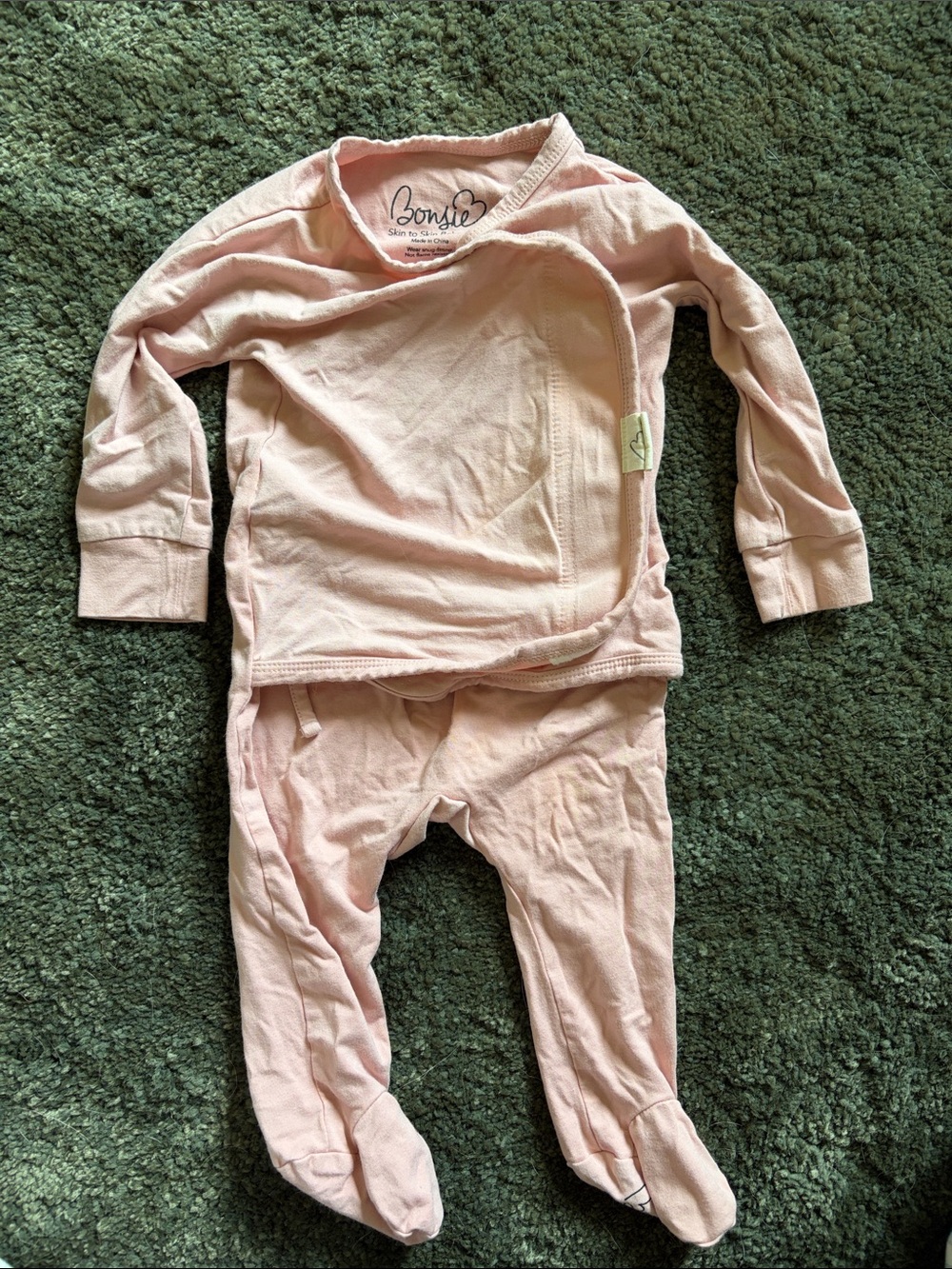 Bambie Soft Pink Two-Piece Kids Pajama Set
